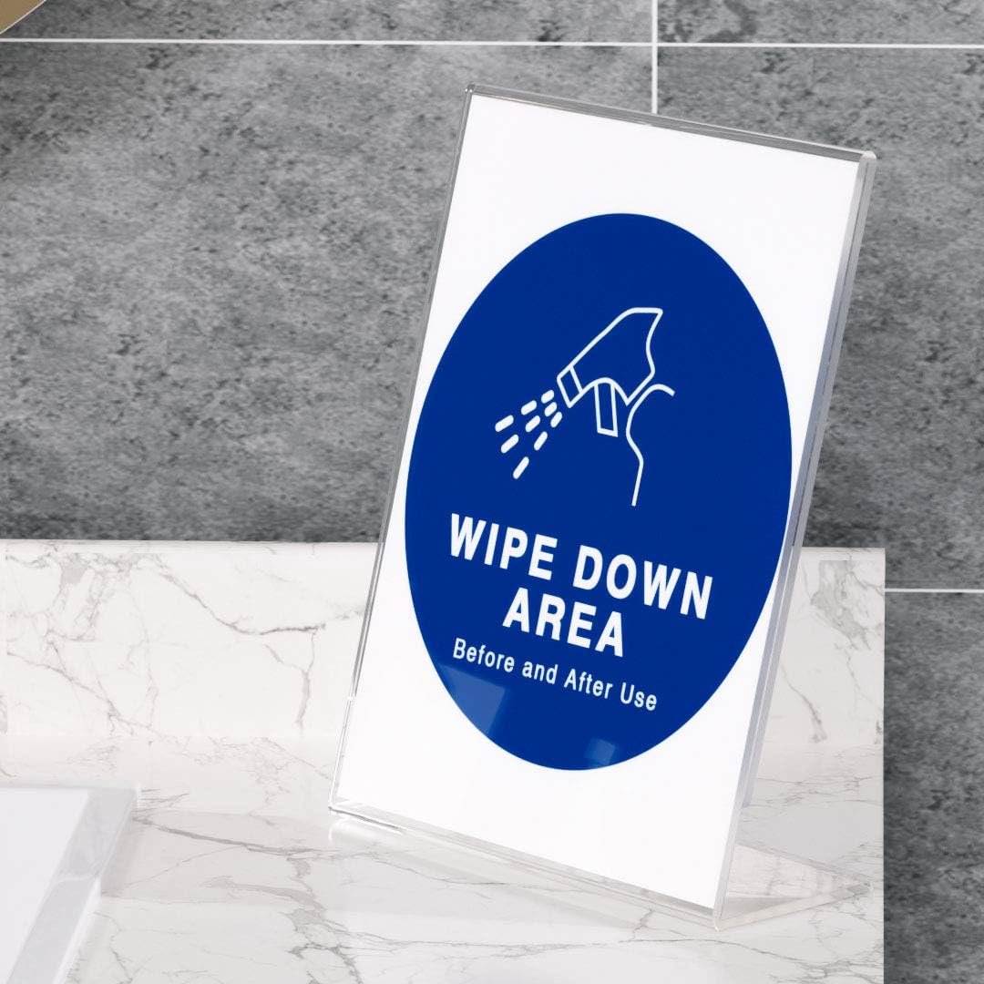 NIUBEE 6Pack Slant Back Acrylic Sign Holder 4x6 inches, Clear Vertical Picture Frames, Desktop Flyer Holder Document Holder Paper Display Stand