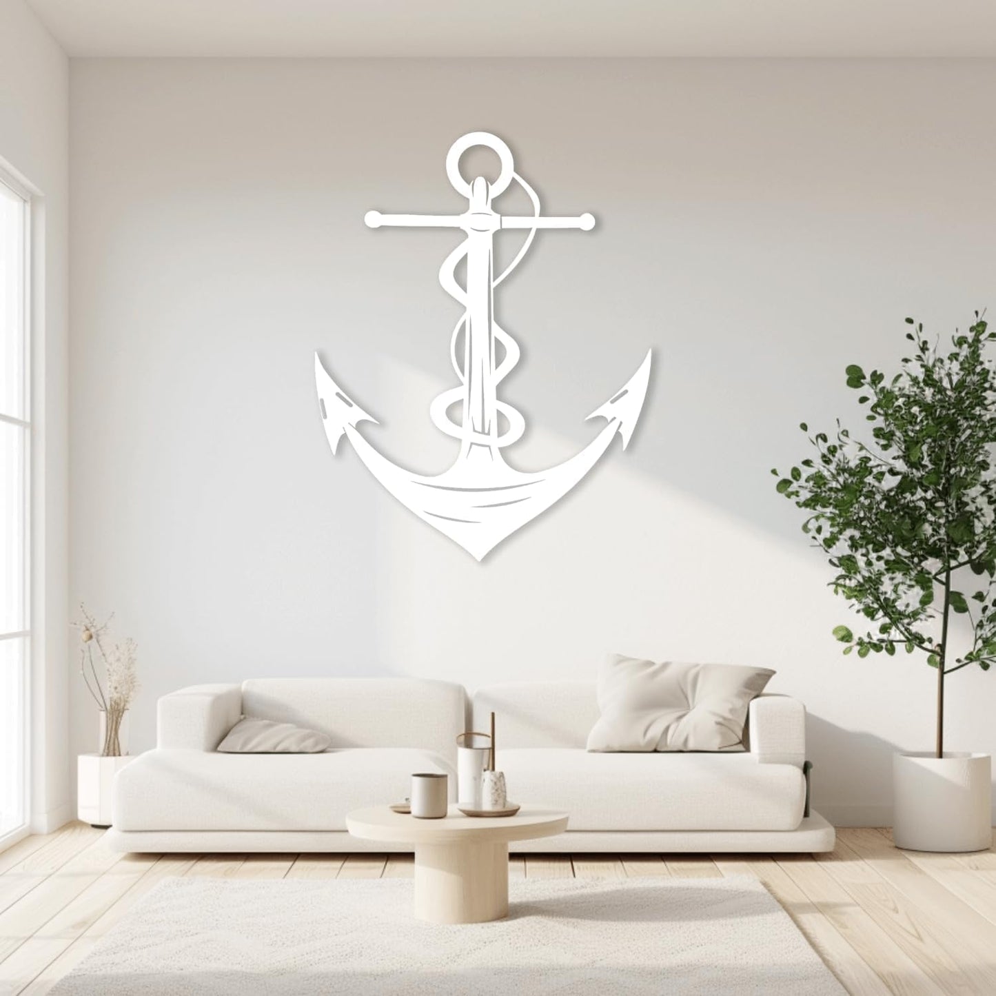 XXQ Anchor Metal Wall Decor, Anchor Metal Wall Art for Bedroom Living Room Dorm Antique Anchor Wall Decor Antique Metal Anchor Farmhouse Decor (Whhite, 20" x 30" / 51 x 76cm)