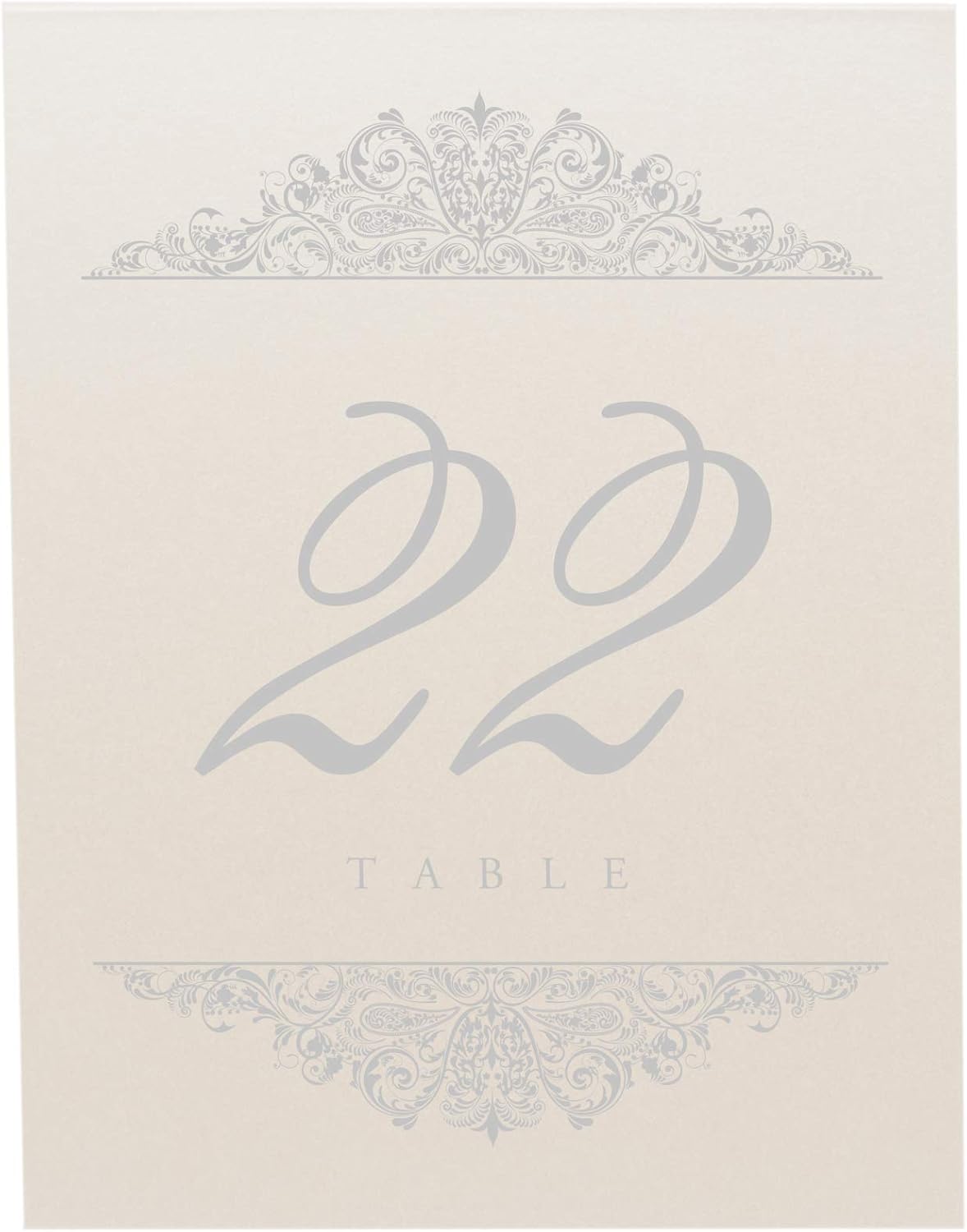 Paisley Wedding Table Numbers (Select Color/Quantity), Champagne, Silver, 1-75, Double Sided, Tent or Use in a Stand, Great for Parties & Restaurants - Made in the USA