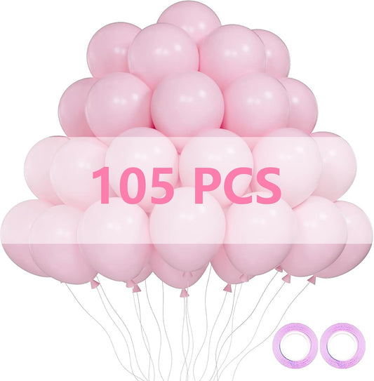 12 Inch Light Pink Balloons for Birthday Party, 105 Pcs Party Latex Balloons for Graduation Holiday Party, Baby Shower Anniversary Wedding Decorations Supplies (Light Pink)