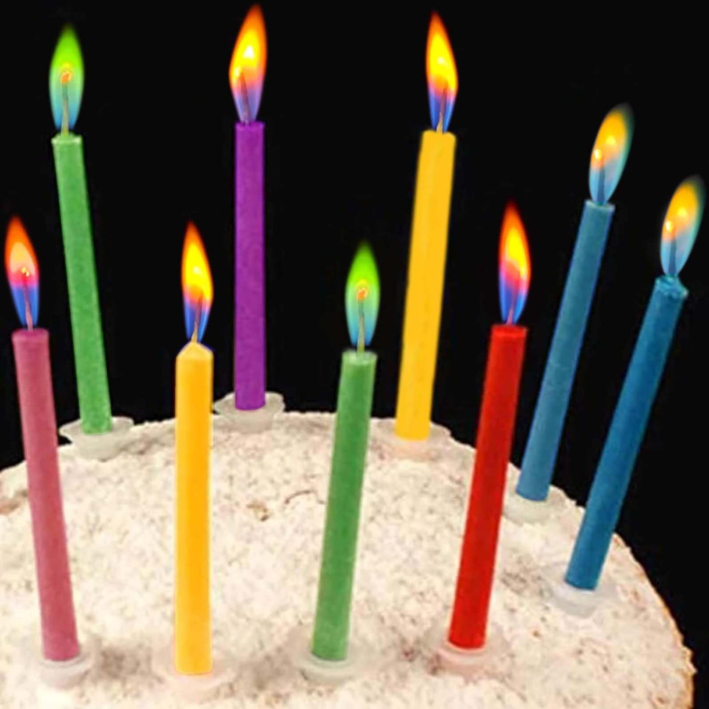 Colorflame Multicolor Birthday Cake Candles Happy Birthday Candles Colorful Candles Holders Party