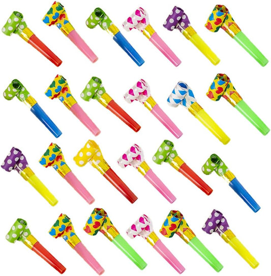 30 PCS Colorful Party Blower Blowouts Noisemakers, Birthday Blowouts Whistles for Party Favors, New Years Blow Horns for Family Gatherings