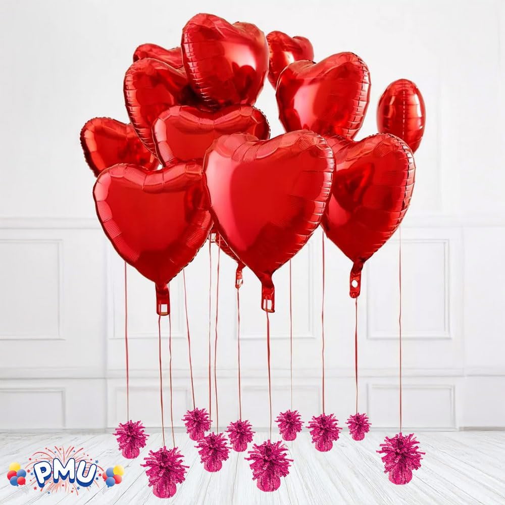 PMU Kisses Balloon Weights - Decorative Balloon Weight for Christmas, Thanksgiving, Birthday, Party Favors, Wedding & Baby Shower - 6oz. Hot Pink, Pkg/1