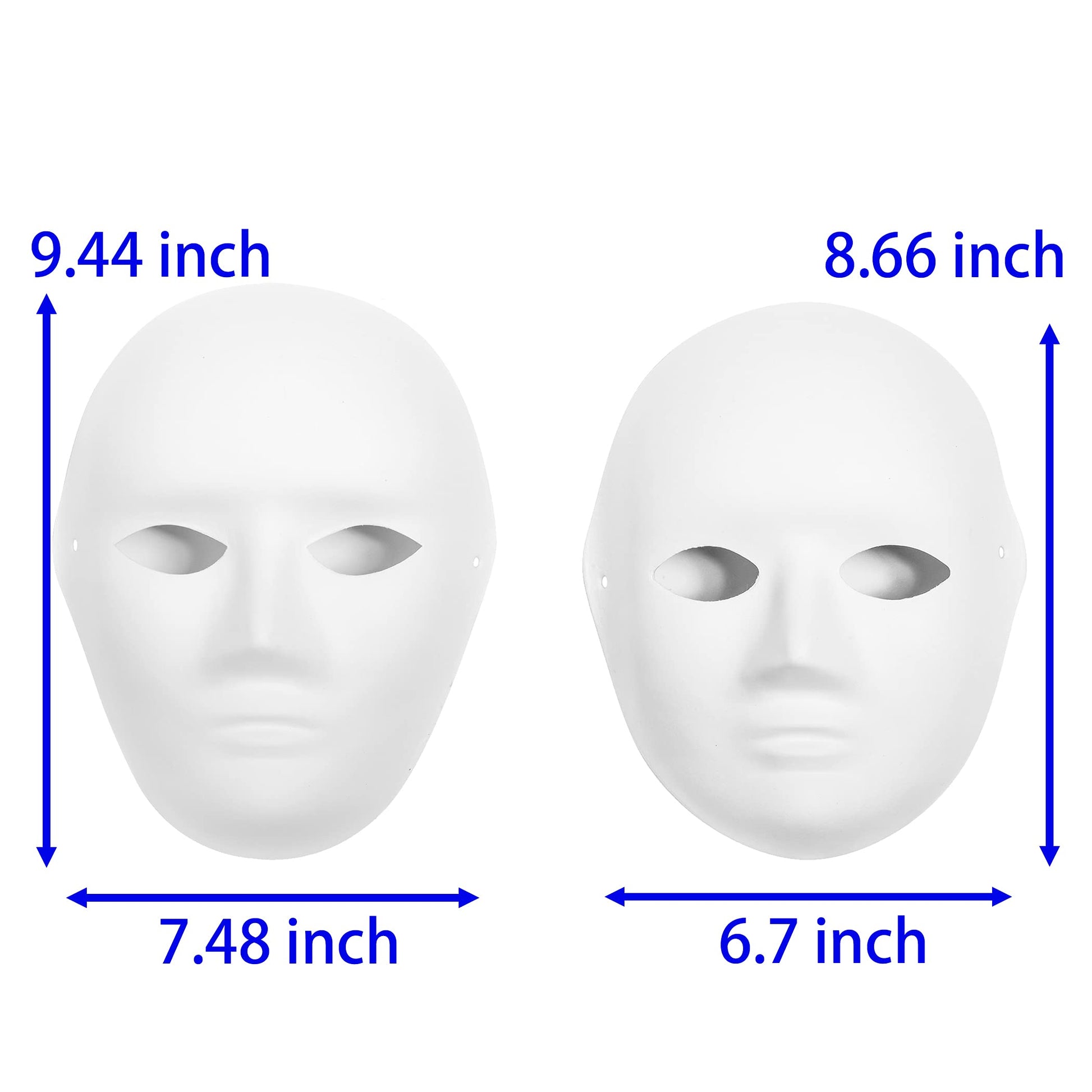 CALPALMY 14 Pack Paper Mache Masks - 2 Sizes for Artistic Projects, Theater, Halloween, Masquerade