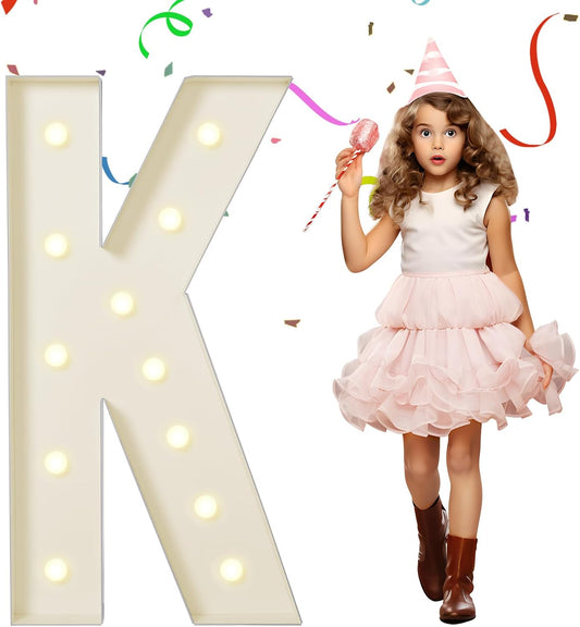 eufony Marquee Letters 4 Feet Tall, 4 FT Marquee Light Up Letters, Giant Light Up Letters 4FT for Birthday Party Baby Shower Gender Reveal Graduation Decorations, Letter K with LED Lights DIY Kit