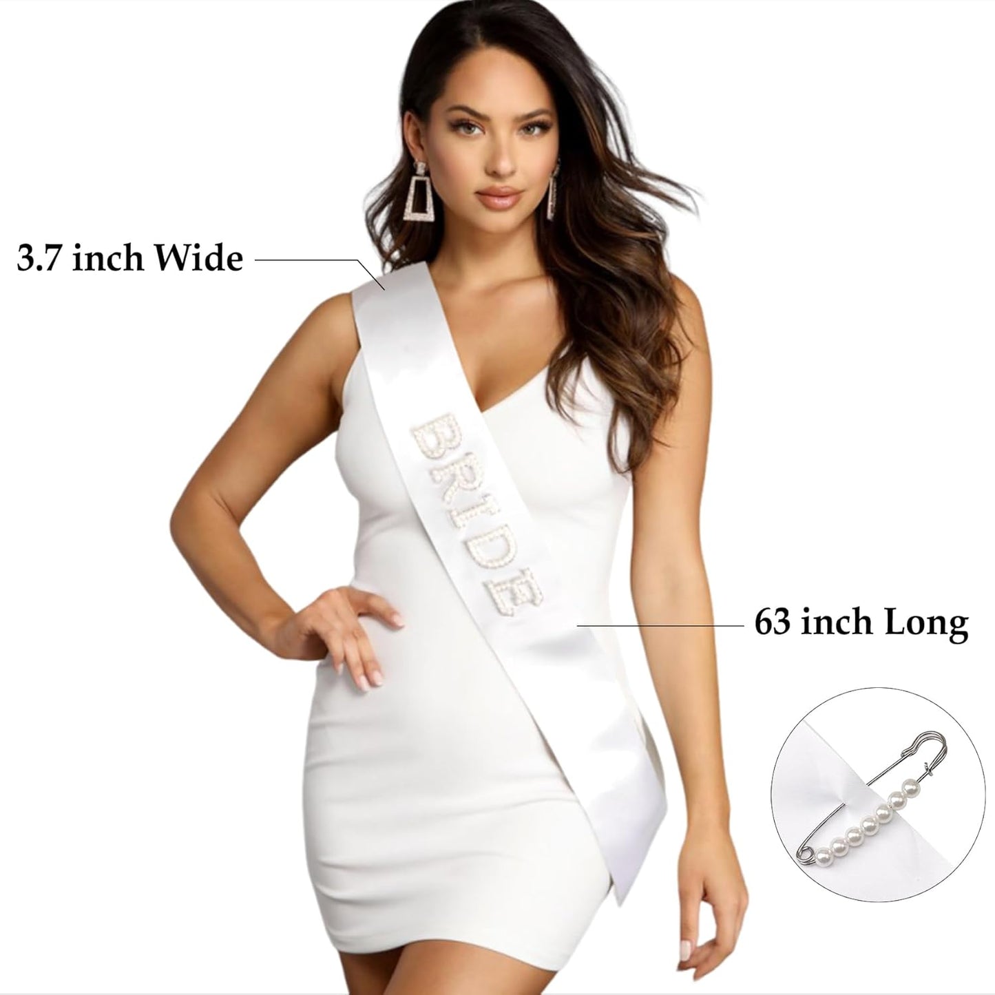 Yxiang Bride Sash,Bride To Be Sash Bachelorette Party Decorations Pearls Rhinestones Sashes Bridal Shower Gift