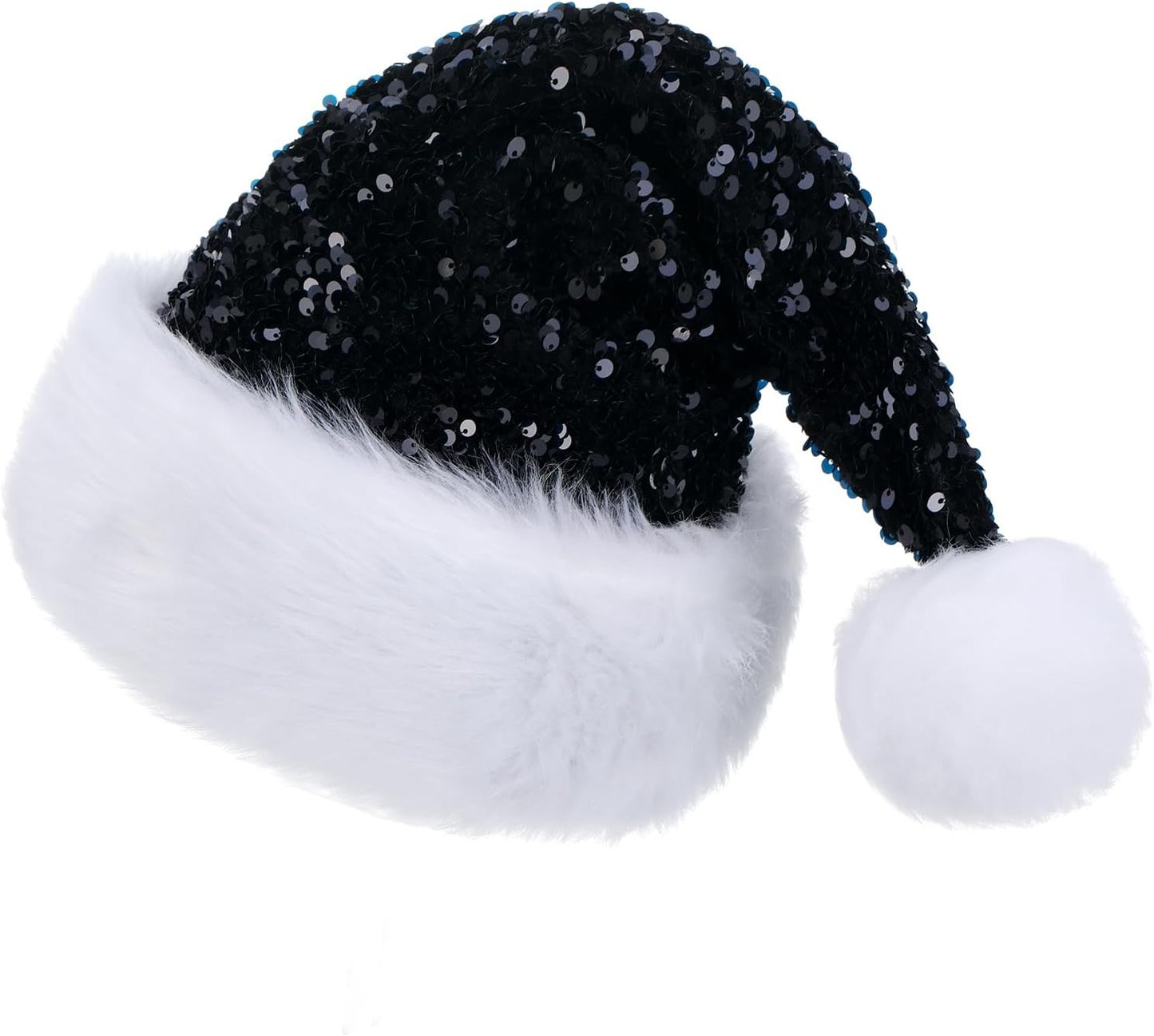 Personalized Sequin Santa Hat for Adults, Red Glitter Christmas Party Hat, Xmas Halloween New Year Holiday Headwear