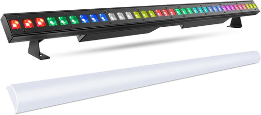 LED Stage Wash Light Bar - OPPSK 120W 36LEDs RGBW DMX Light Bar with Detachable Cover Chasing Function 41 Static Colors & 56 Shows LED Beam Light for Wedding Church DJ Live Events Stage Lighting