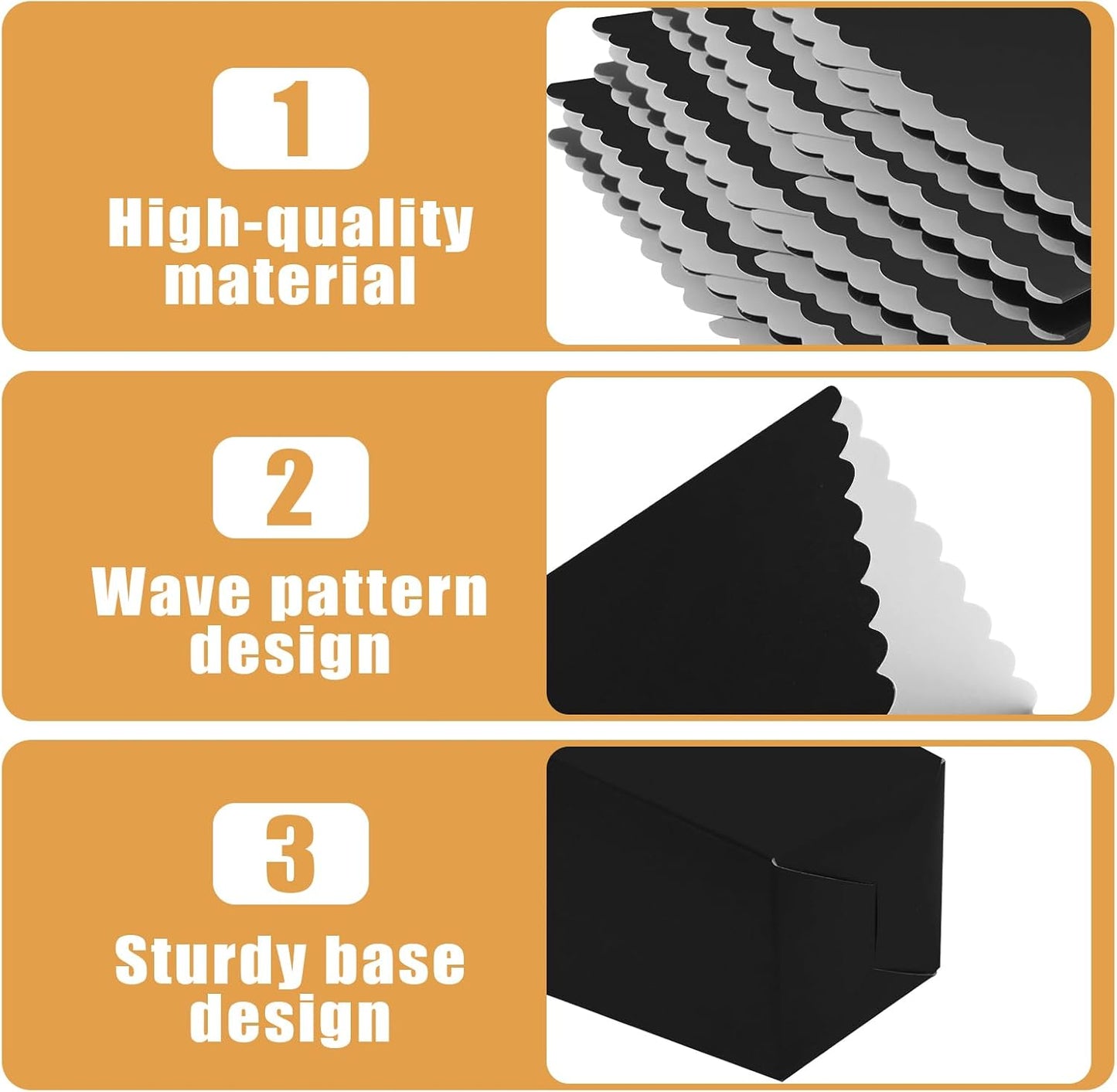 50 Pcs Popcorn Boxes Mini Paper Popcorn Box Cardboard Popcorn Container for Party Disposable Snack Candy Popcorn Bags Popcorn Holder for Movie Nights Birthday Wedding (Black)