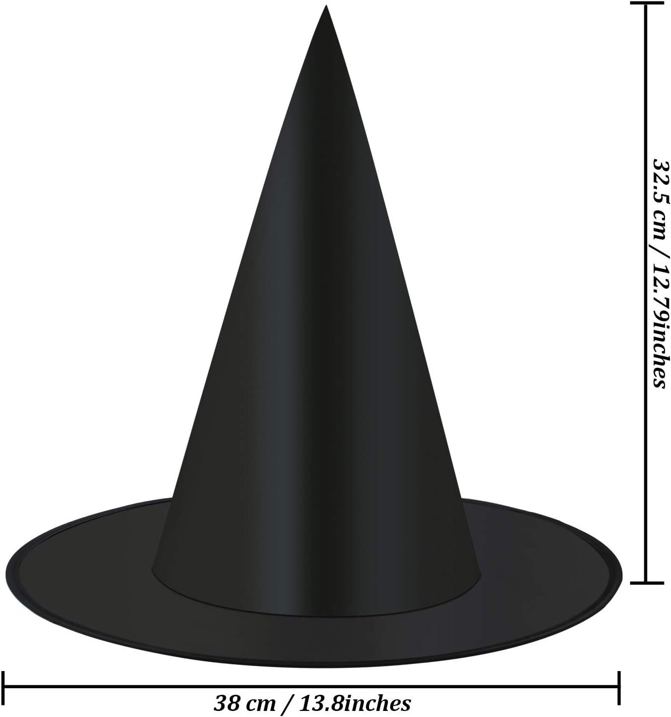 Elcoho 10 Pack Halloween Costume Witch Hat Accessory for Holiday Halloween Party, Black