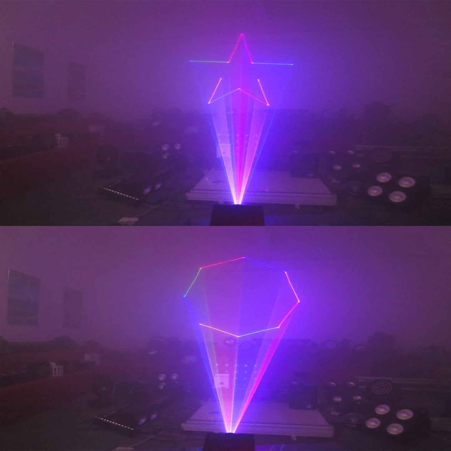 JUNMAN 1W RGB Full Color Animation Beam Stage Light DJ Disco Effect Lights for Party Wedding Event Lighting Show