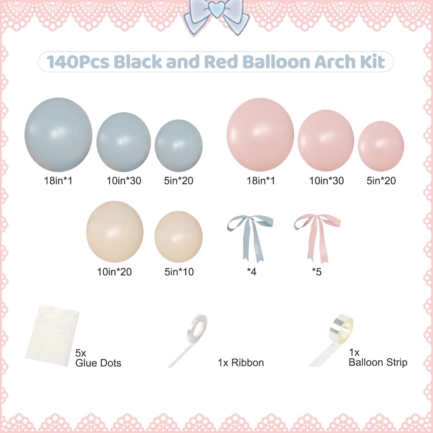 NUTTYBASH Gender Reveal Balloon Kit, 141Pcs Baby Shower Decorations
