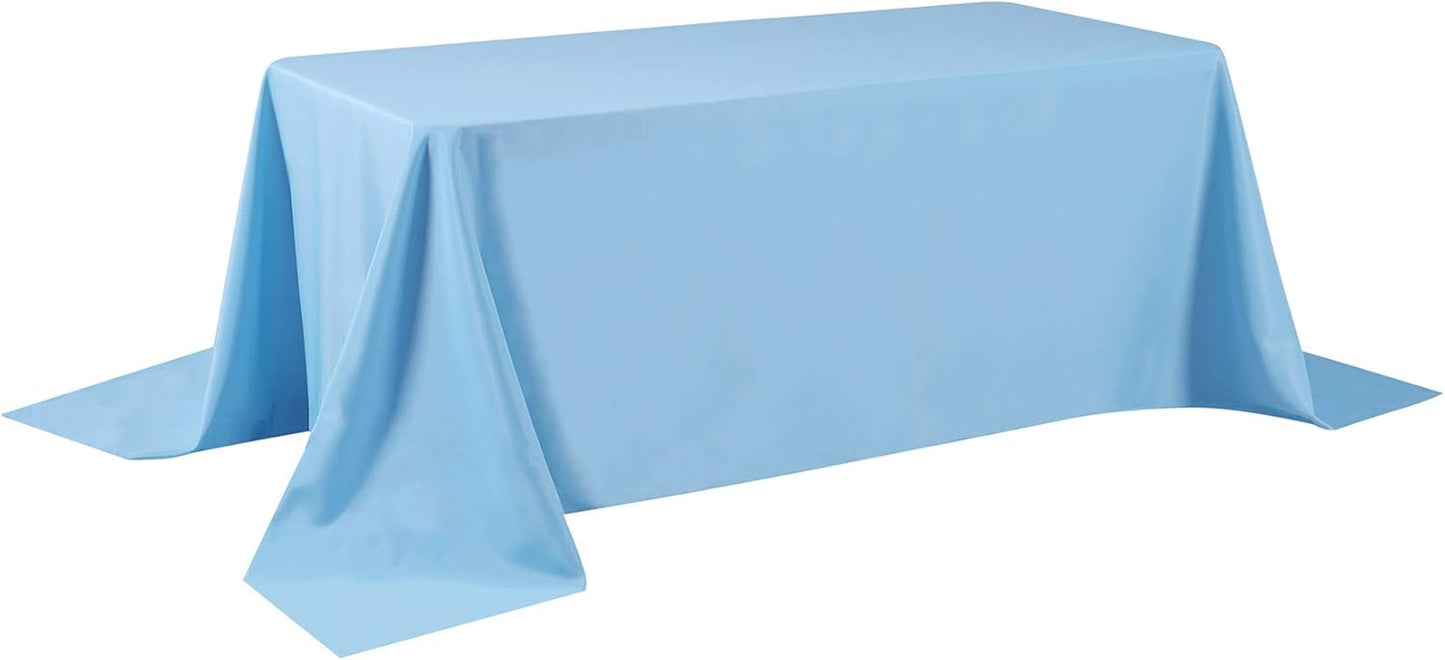 Rectangle Tablecloth 90x156 inch Washable Polyester Fabric Table Cloth for Wedding Party Dining Banquet Decoration（90x156, Blue Mist）