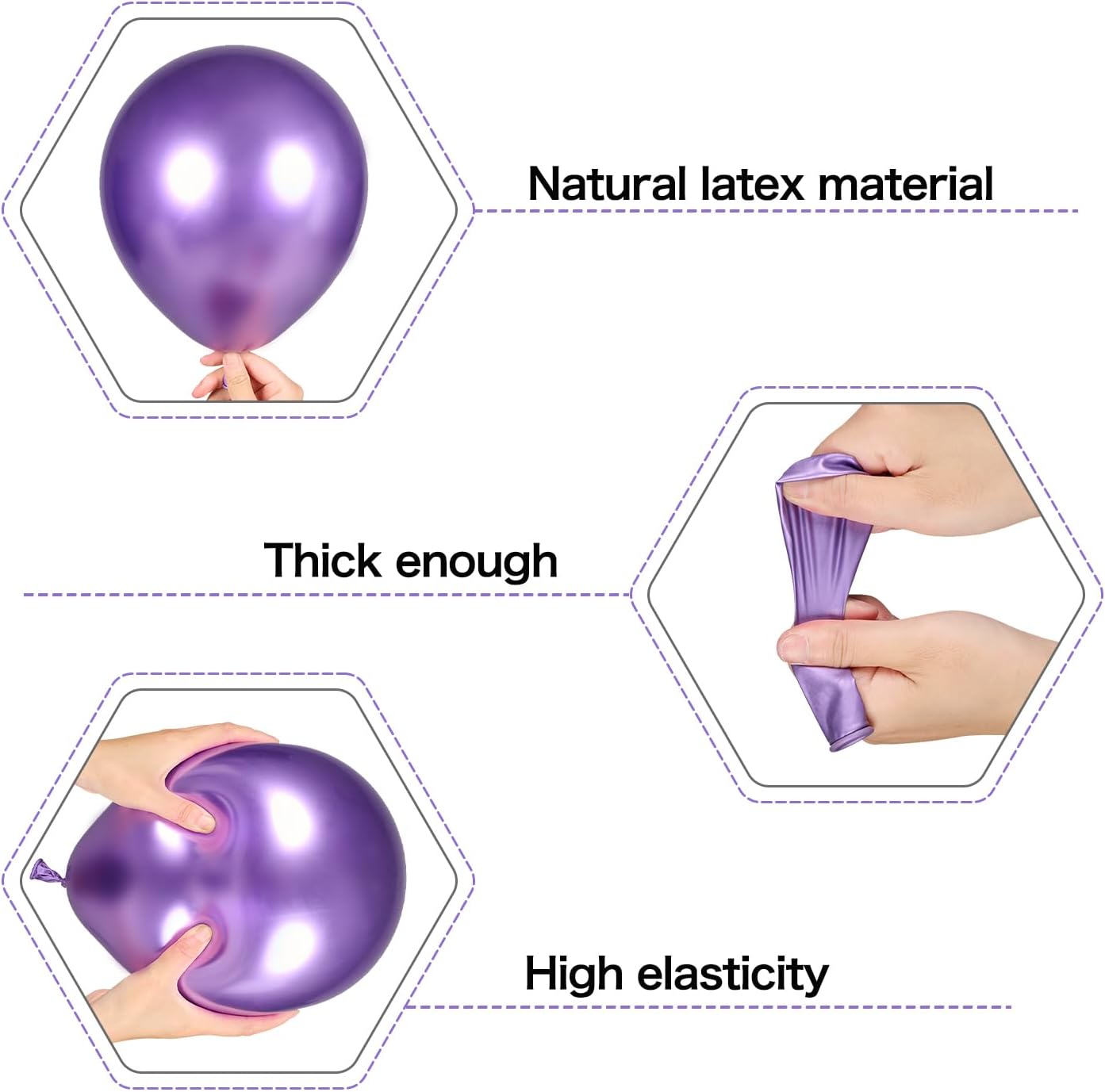 Metallic Purple Balloon Garland Arch Kit,127Pcs Metallic Purple Balloon Sliver Confetti Balloon for Graduation Baby Shower Birthday Wedding Gender Reveal Party Decorations