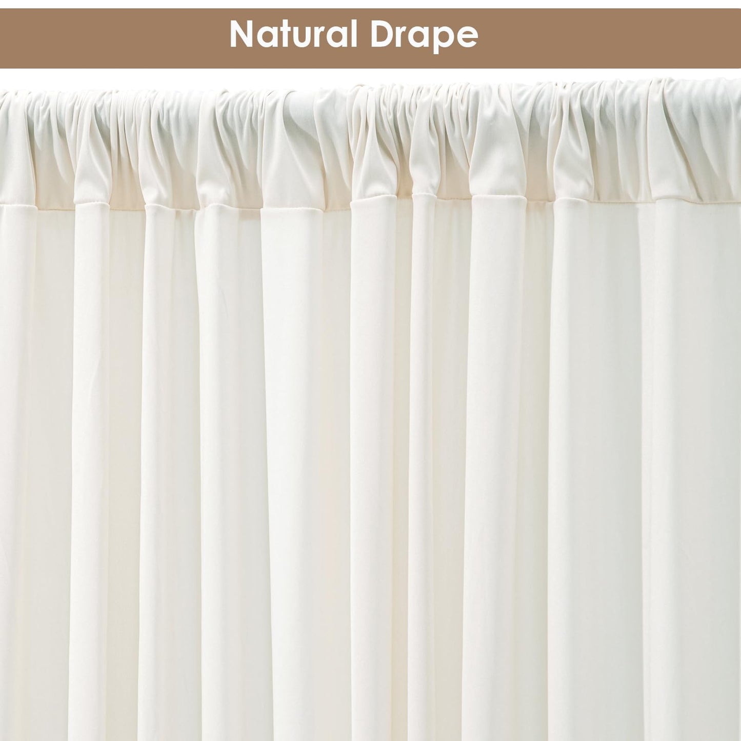 10x10ft Wrinkle Free Ivory Backdrop Curtain for Parties Soft Fabric Drapes Wedding Ivory Curtain
