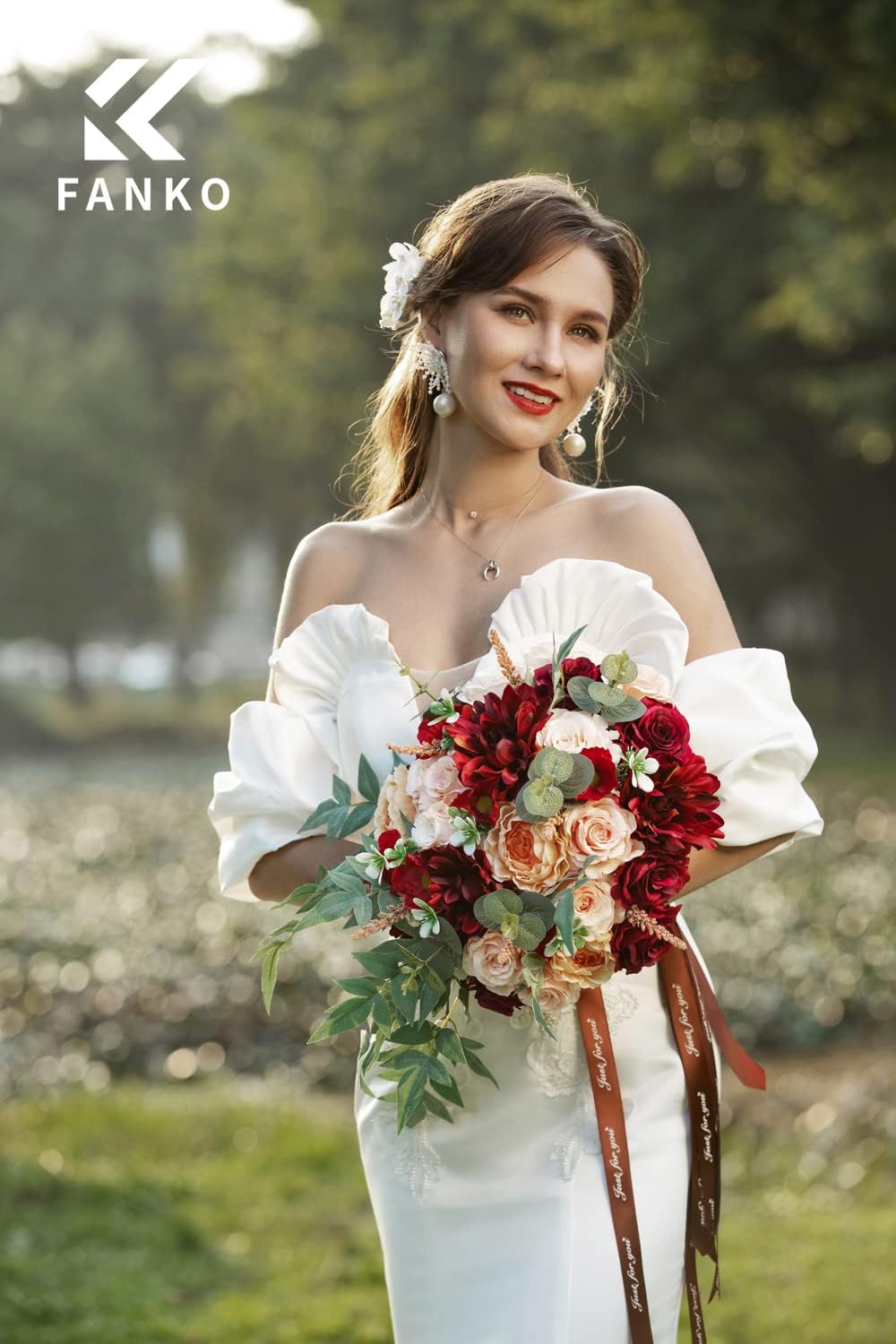 FANKO Rose Artificial Flowers Combo for DIY, Fake Rose Artificial Silk Flowers with Greenery, Real Looking Artificial Faux Flowers for Wedding, Table Decoration, Centerpieces, Party, Home Décor