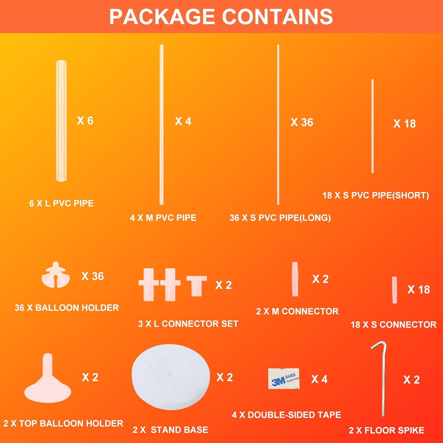 2 Sets of Balloon Stand Kit - 6ft Balloon Stands with Base, Balloon Sticks, Decorations for Party Birthday Wedding Baby Shower Gender Reveal Graduation