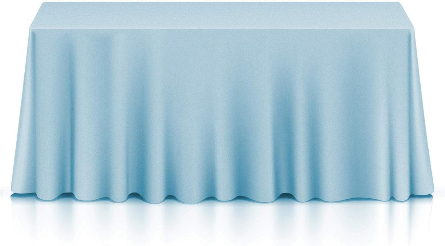 Lann's Linens - 10 Premium 90" x 156" Tablecloths for Wedding/Banquet/Restaurant - Rectangular Polyester Fabric Table Cloths - Baby Blue