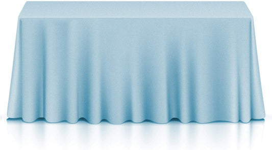 Lann's Linens - 10 Premium 90" x 132" Tablecloths for Wedding/Banquet/Restaurant - Rectangular Polyester Fabric Table Cloths - Baby Blue