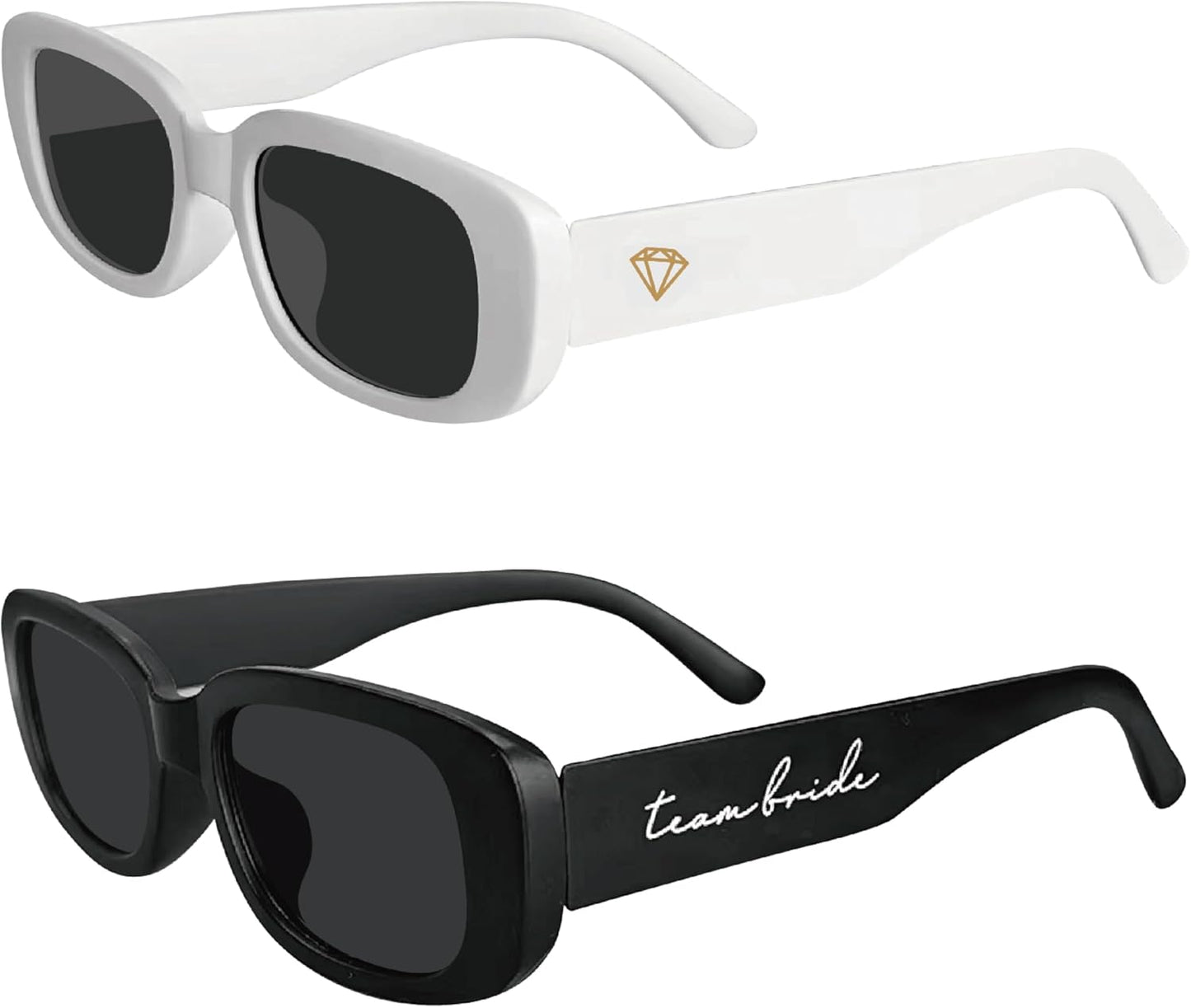 Bride Squad Bachelorette Party Favors 10 Pcs Team Bride Sunglasses Retro Rectangle Bridesmaid Gifts Sunglasses