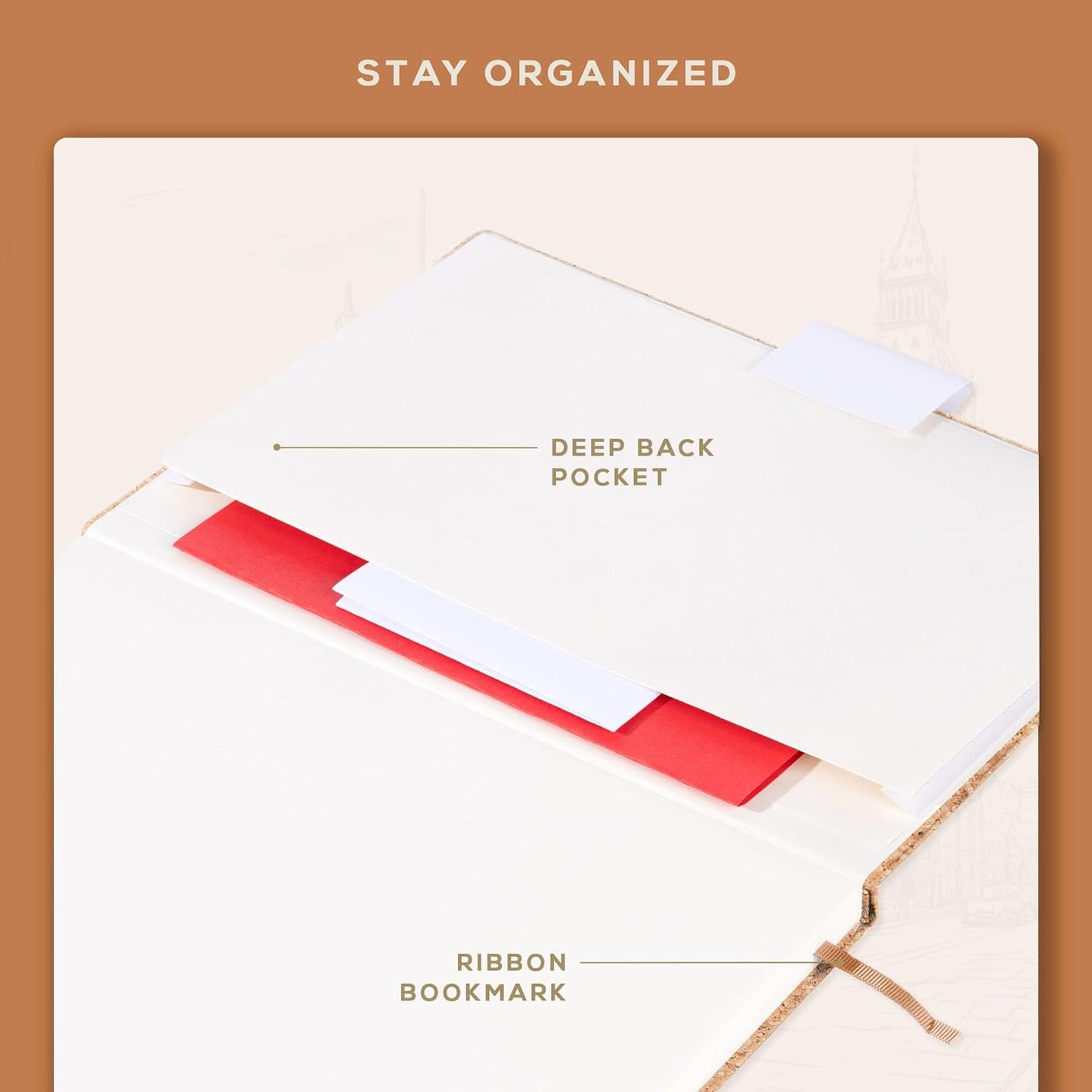 Beechmore Books A4 Sketchbook ??8.5x11 Premium Vegan Leather Bound Large Sketch Book Hardcover with 156 Thick 160gsm Perforated Ivory Pages, Blank Sketch Pad, Gift Boxed, Back Pocket, Ribbon Bookmark