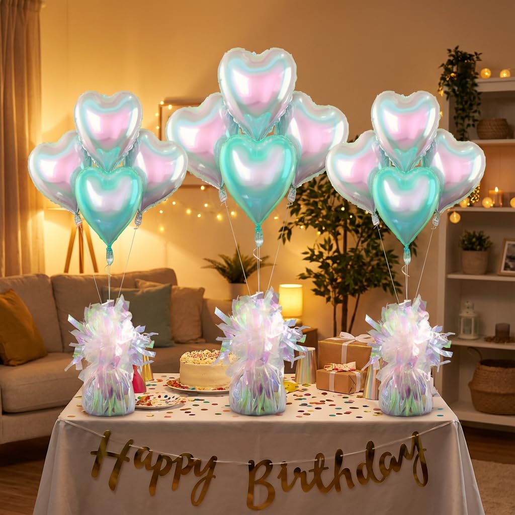 Moretreat Aluminum Foil Balloon Weights for Parties (6 pcs) - 0.31lb (140g) Each - Premium Balloon