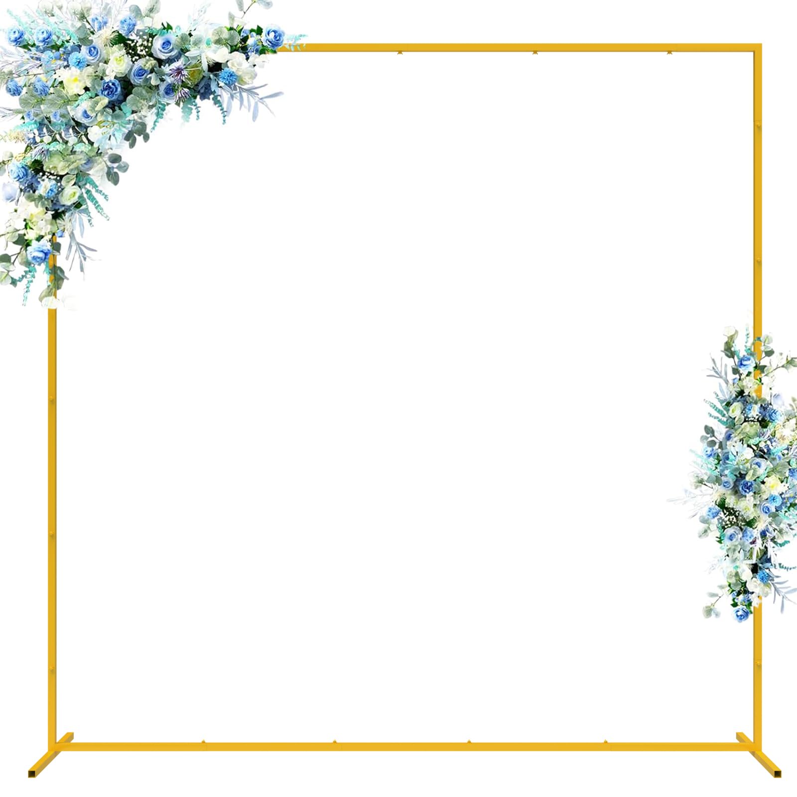 Wokceer Square Backdrop Stand Gold Metal Wedding Arch Stand 6.6FT x 6.6FT