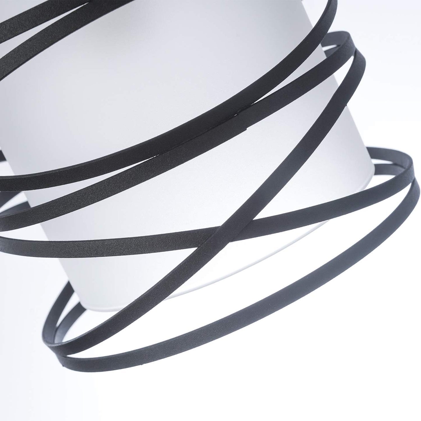 3-Pack Modern Mini Pendant Light Fixture Kitchen Island Pendant Lighting 6.3''Matte Black Spiral Cage and Handblown Frosted Glass Shade Adjustable Cord for Dining Room Hallway Entryway