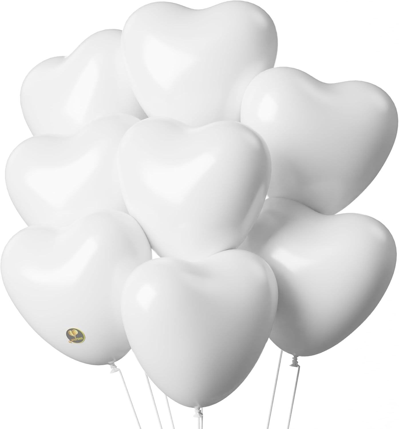 AFTERLOON® Biodegradable Balloons 100 pcs White 12 Inch Heart Shaped, Thickened Extra Strong Natural Latex Helium Float, Proposal Marriage Love Baby Shower Gender Reveal Wedding Bridal Corazones