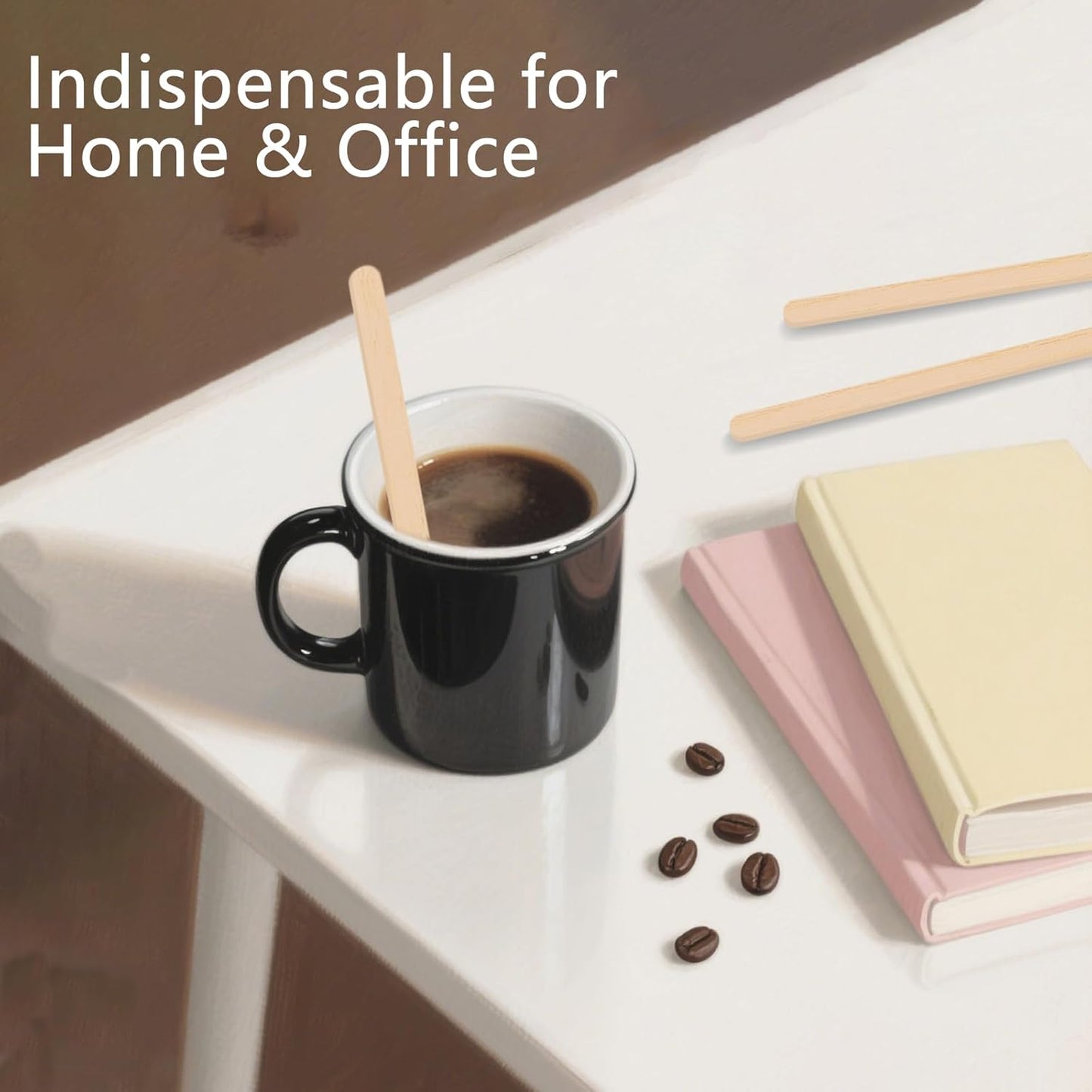 110 Pack Birch Wood Coffee Stirrers, 7.5 Inch Sturdy Coffee Stir Sticks, Smooth Round Ends, Splinter-Free Disposable Stir Sticks for Coffee, Cocktails, Office, Home Use