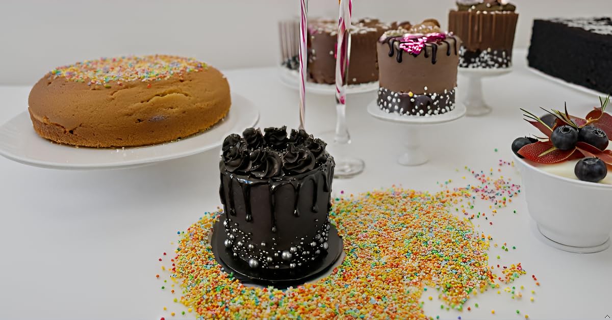 4 in 1 Edible Black Pearl Sugar Sprinkles 6 oz, 4 sizes Candy Pearls Ideal for Baking, Cake and Cupcake Toppers, Cookie Decoration, Ice Cream Topping, Wedding Shower Valentines Halloween Christmas