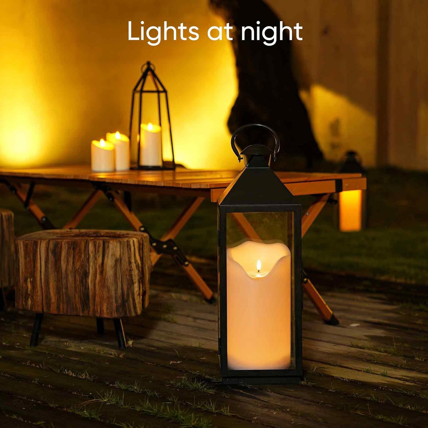 Homemory 6.3" x 12" Extra Large Outdoor Waterproof Candle with Auto 6-Hour Timer, White Plastic Made, Long Last for Months