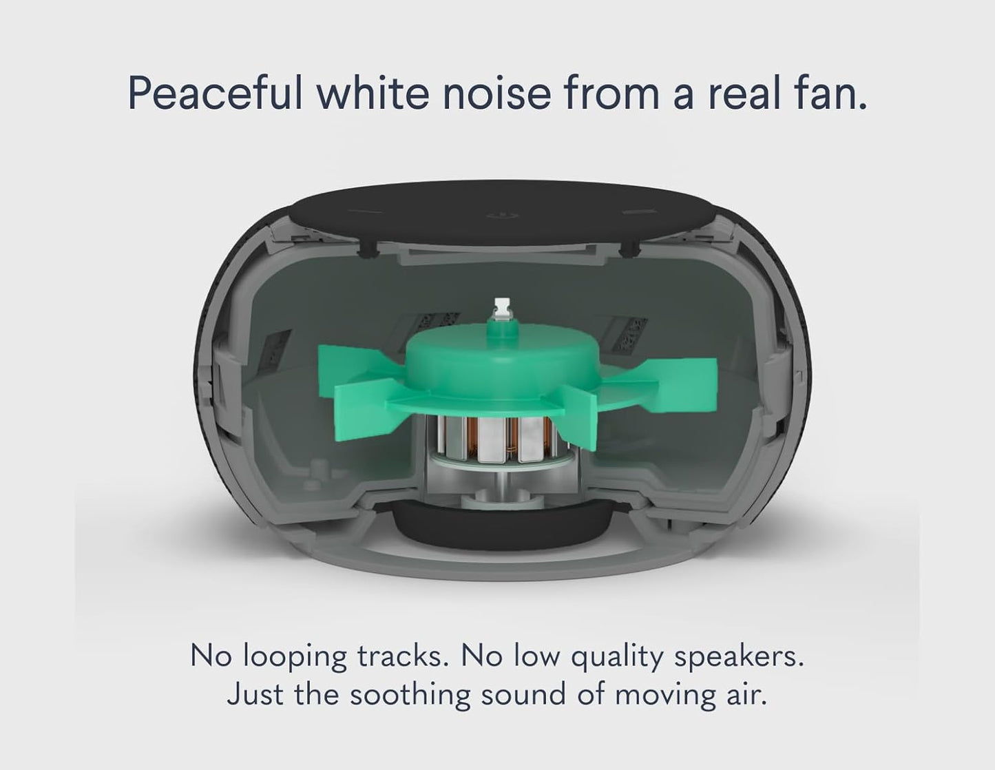 SNOOZ Pro - Smart White Noise Machine & Travel Case - Real Fan Inside, Non-Looping White Noise, Adjustable Tone & Volume - App-Based Remote Control & Sleep Timer - Midnight