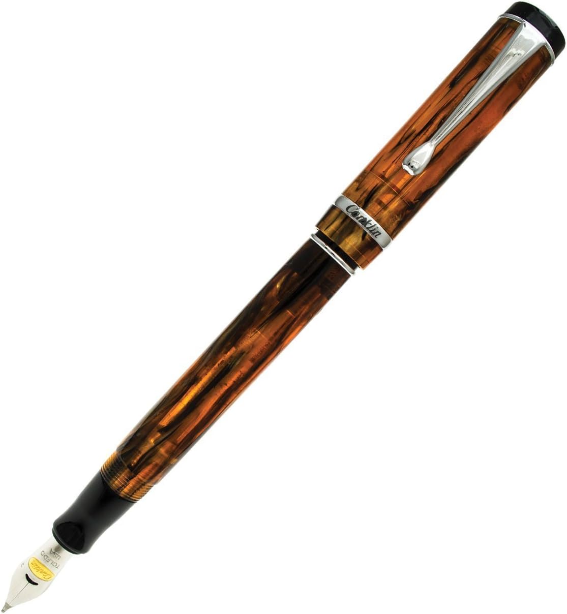 Conklin Duragraph Fountain Pen Amber - Flex Nib, Dynamic Writing Tool with Warm Amber Finish