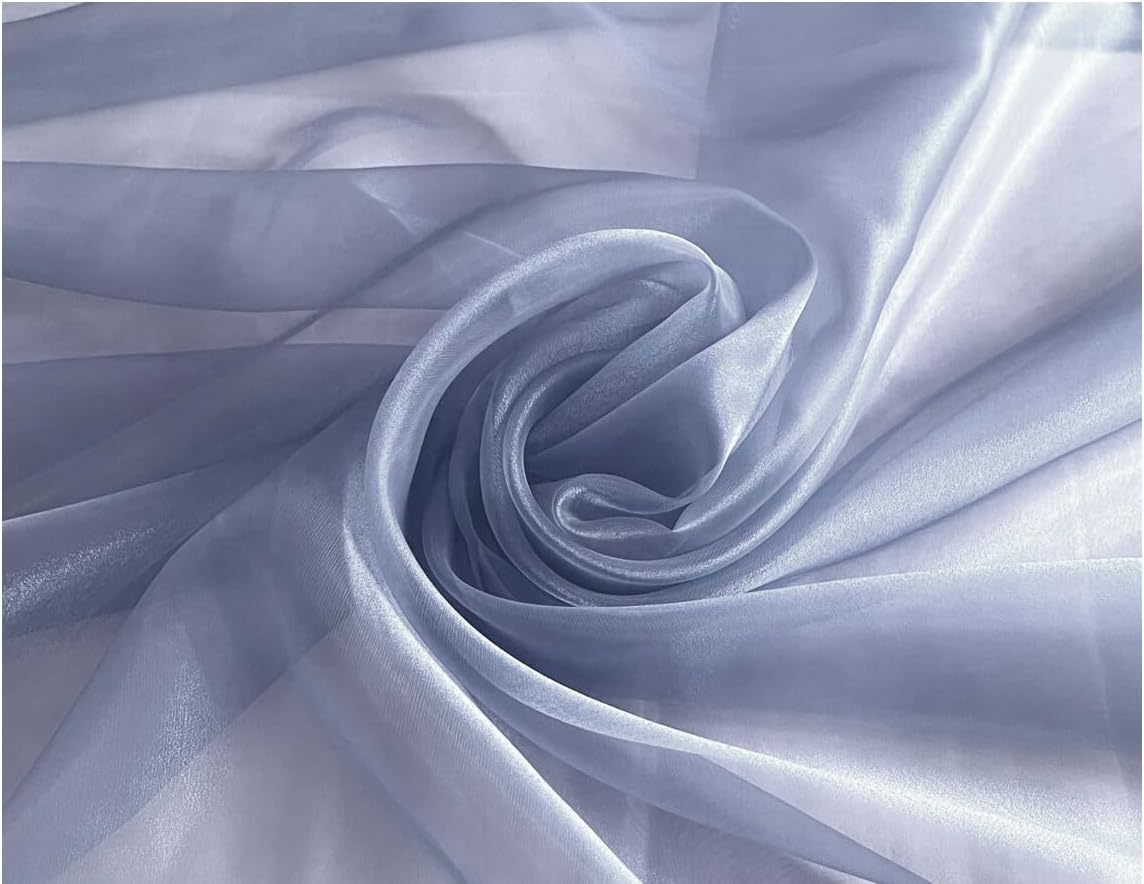 MDS Pack of 100 PCS Organza Chair Sashes Wider Dining Chair Bows Ribbon Tie Back for Wedding Party Birthday Bridal Shower Reception Event Banquet Home Chair Cover Decoration - Dusty Blue