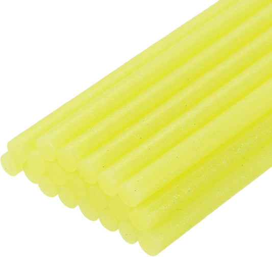 uxcell 20pcs Hot Glue Sticks for Glue Gun 7mm/0.27-inch x 8-inch Mini Hot Melt Adhesive Glue Stick Glitter Yellow