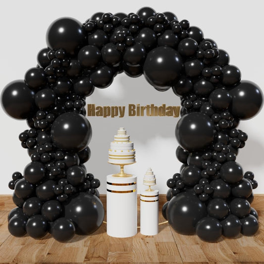 KAWKALSH Black Balloon Arch Kit 111Pcs 18 12 5 Inch Latex Party Balloons Garland for Birthday Baby Shower Wedding Engagement Anniversary Christmas Party Decorations
