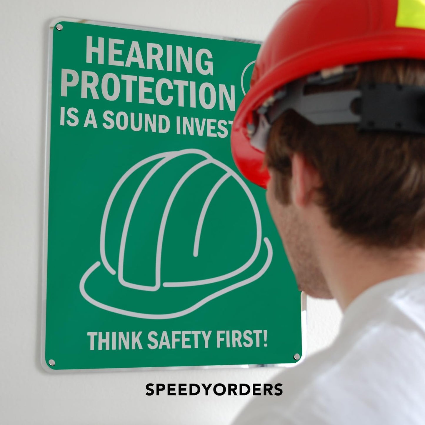 SPEEDYORDERS Custom Outdoor Metal Signs, Personalized Aluminum Signs, Customized Safety Signs, Metal Business Signs, Waterproof Outdoor Business Signs, White Aluminum (Green & White, 12x8 In)