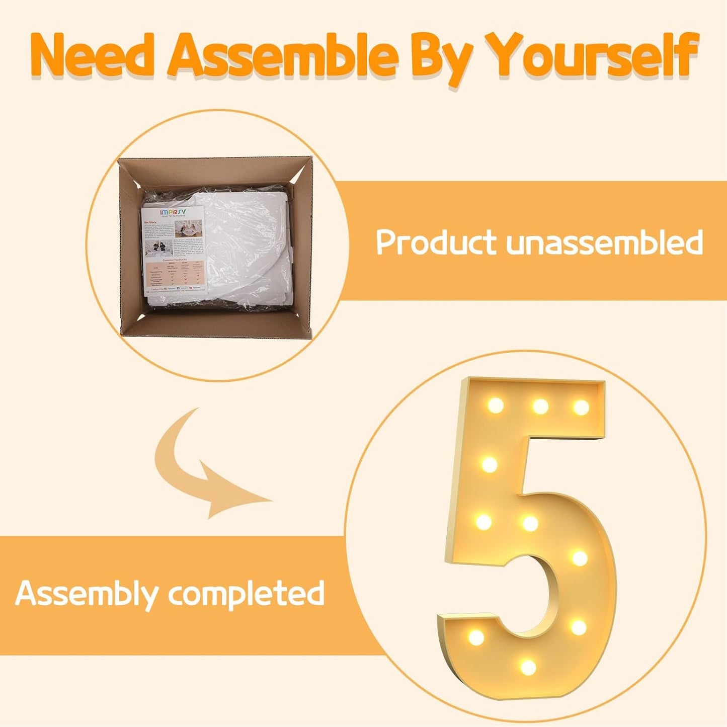 Marquee Numbers 4 Feet Tall Large Light Up Numbers 5th 15th 25th Five is A Vibe Birthday Decorations Girl Boy Big Yellow Light Outdoor Anniversary Decorations Balloon Arch Kit Party Backdrop 5