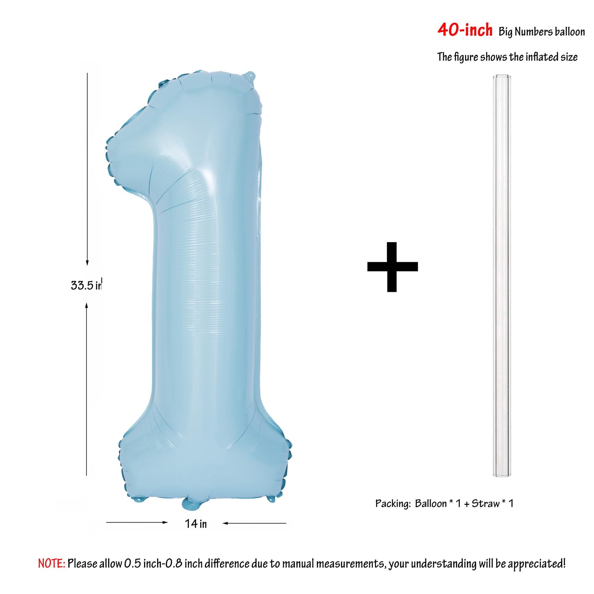 40 In Matte Blue Number Balloons Helium Foil Mylar Balloon Party Digital 1