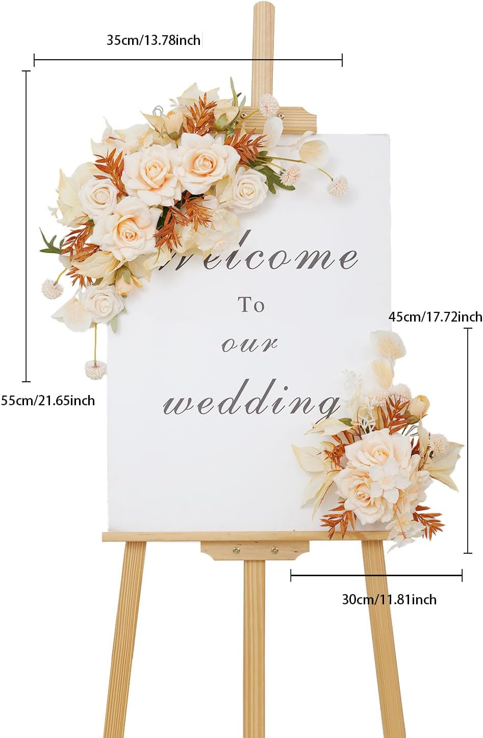 Pack of 2 Faux Flowers,Wedding Arch Flowers,Wisteria Hanging Flowers,Flower Garland Be Suited to Aisle Decorations for Wedding Ceremony(New Champagne)