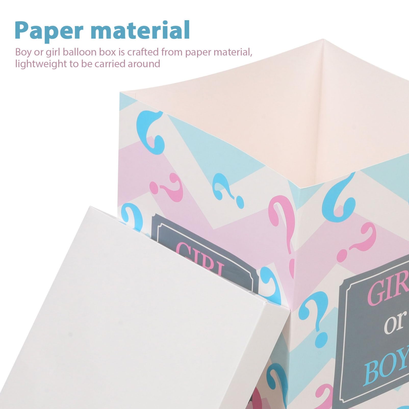 NUOBESTY Gender Reveal Balloon Box Baby Shower Girl or Boy Balloon Paper Box Surprise Gender Reveal