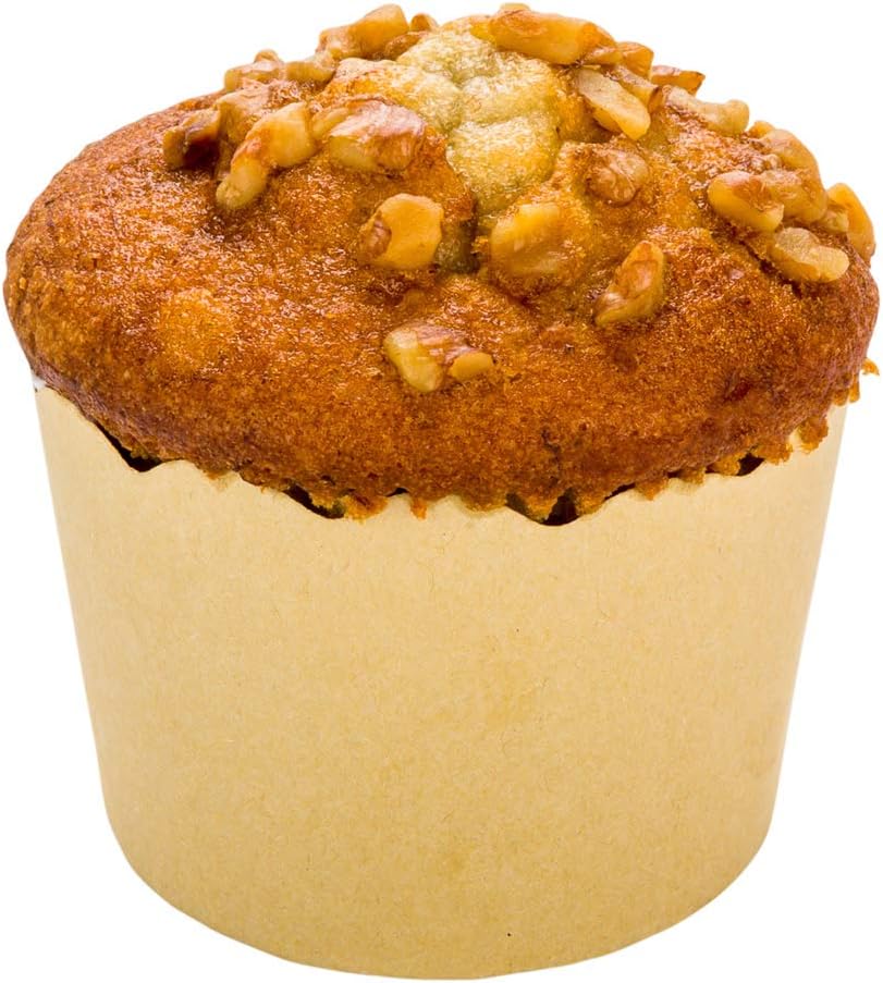 Restaurantware Panificio Premium 6 oz Kraft Paper Classic Baking Cup: Paper Baking Cups Perfect for Muffins Cupcakes or Mini Snacks - Scalloped - Disposable and Recyclable - 200ct Box