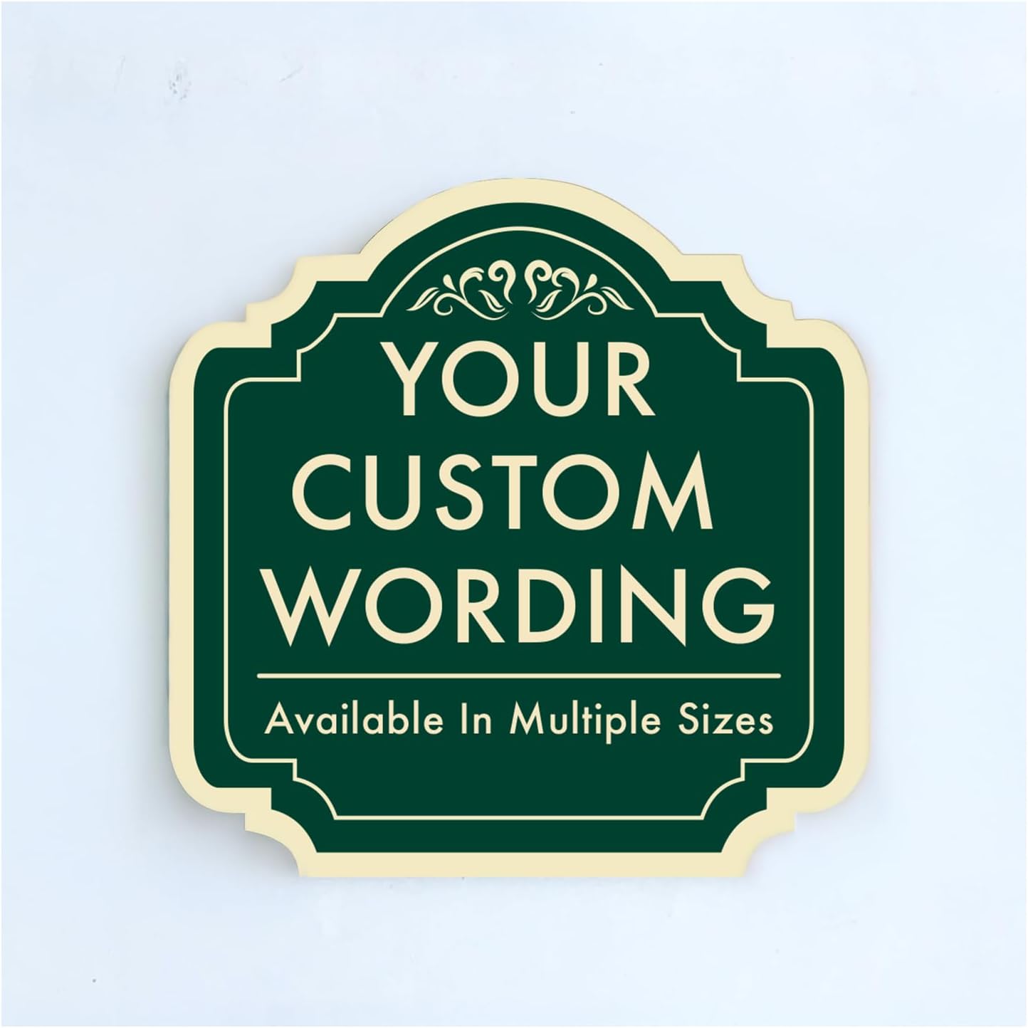Custom Decorative Outdoor Metal Sign - Personalized Aluminum Driveway Sign, Waterproof, Made in USA - Design 2 Forest Green 12x12 In