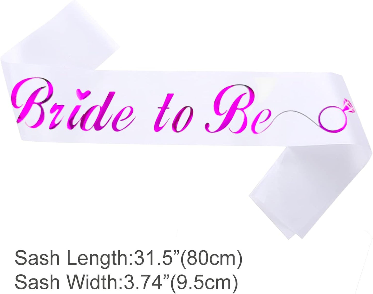KETAOO Bride to Be Sash, Hot Pink Bachelorette Sash for Bridal Shower Favors Engagement or Wedding Party Accessories Hen Night Gifts