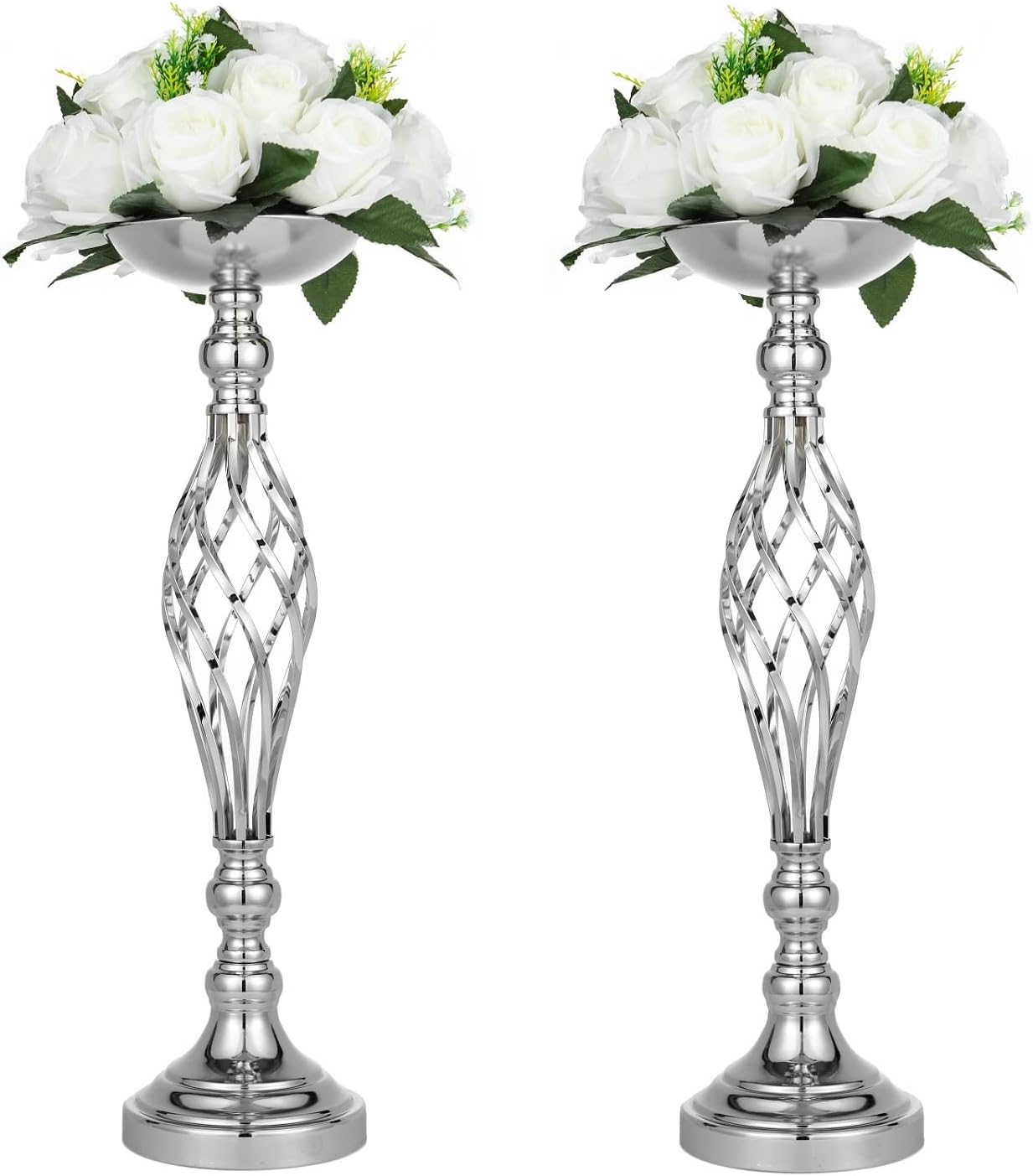 LoveCat Wedding Centerpieces for Reception Tables, Twist Candleholder Stands Ornaments, Metal Centerpieces Wedding T-Stage Road-Leading Scene Decor Home Flower Arrangement Ornaments