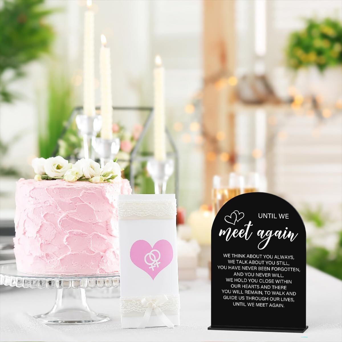 Acrylic Wedding Sign Wedding Signs for Ceremony Until We Meet Again Sign for Wedding Modern Calligraphy Arch Acrylic Table Top Sign for Wedding Reception and Event Party Table(black）