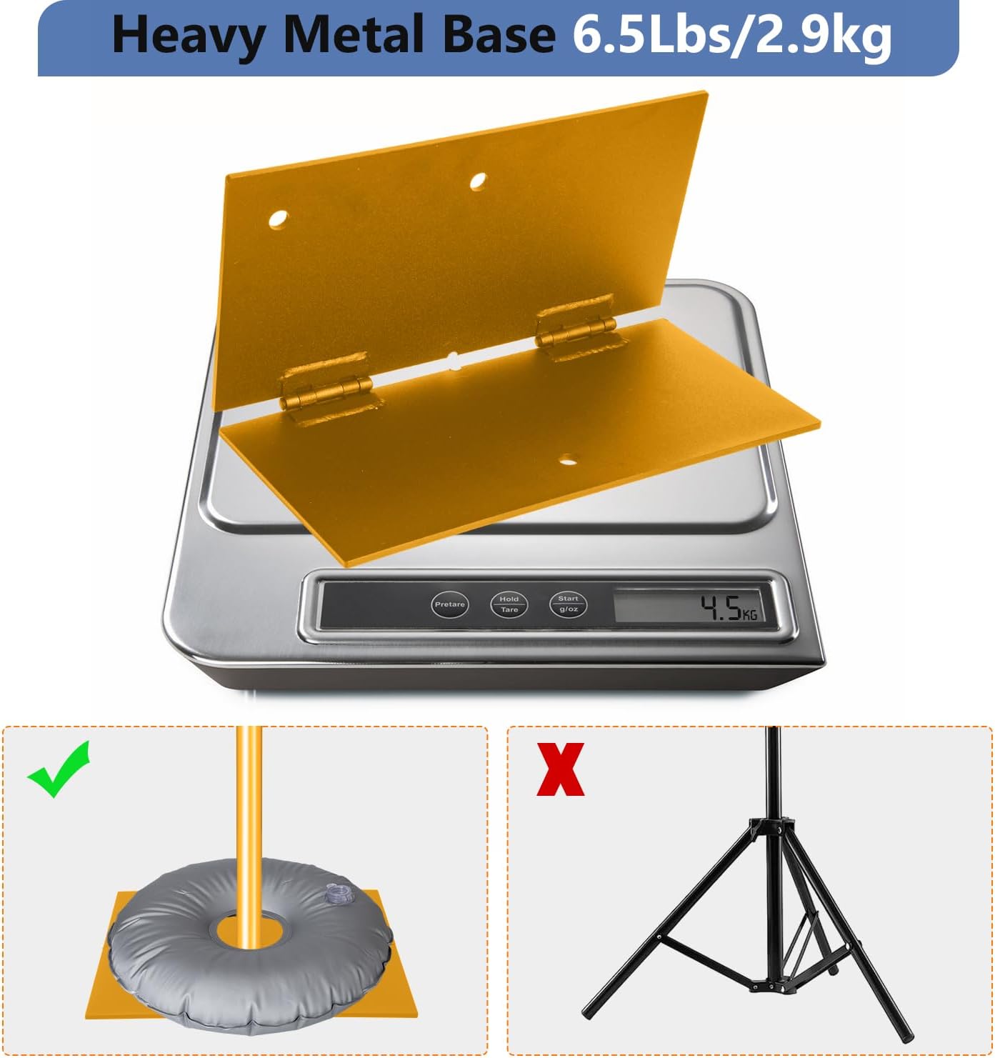 Pipe and Drape Photography Backdrop Stand Kit - Titanium Gold Adjustable Photo Background Stand 10ft x 6.5ft with Metal Base for Parties Weddings Birthday Party Events Photo Booth