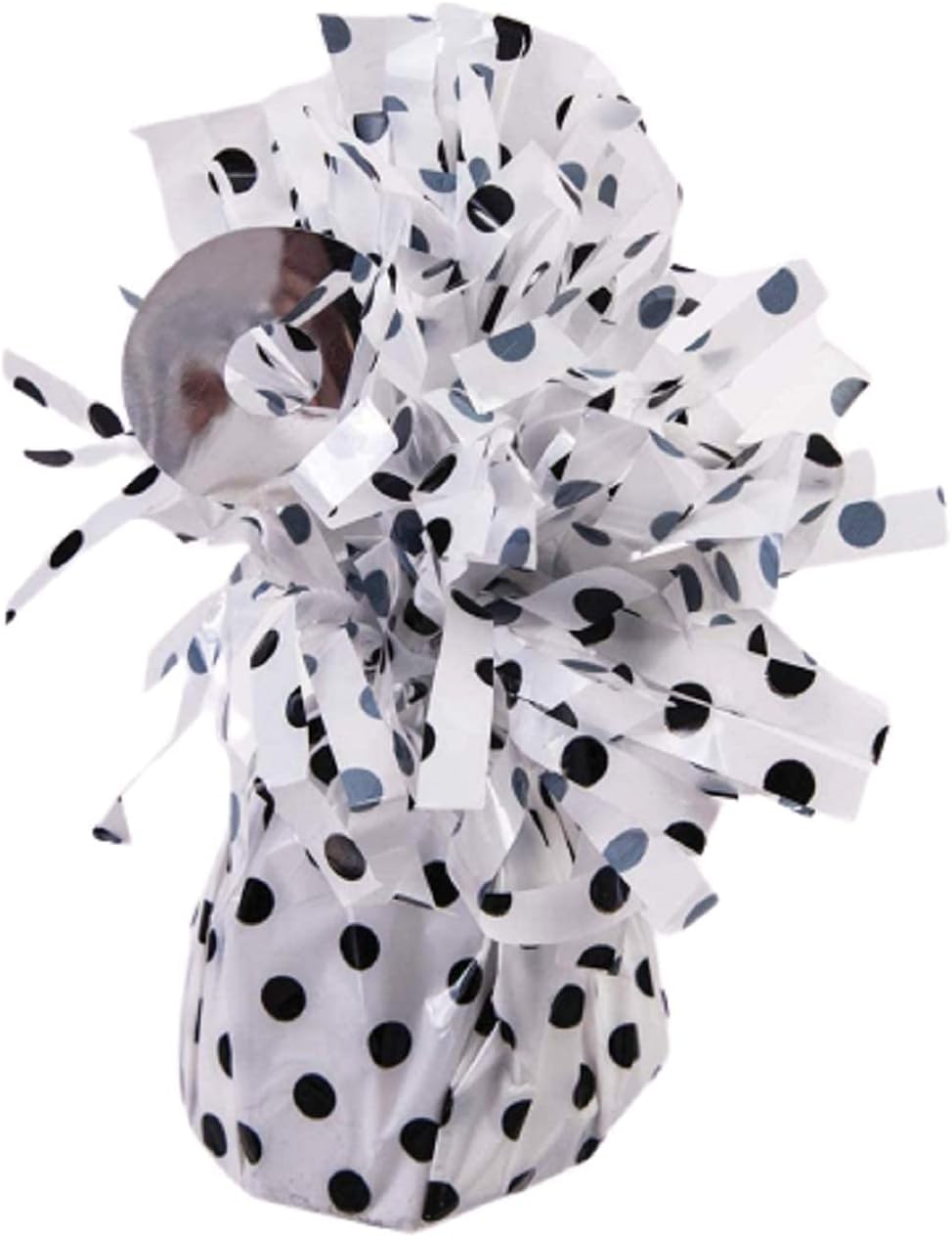 PMU 6 Pcs Polka Dot Kisses Balloon Weights - Decorative Balloon Weight for Christmas, Thanksgiving, Birthday, Party Favors, Wedding & Baby Shower - 6oz. White With Black, Pkg/6