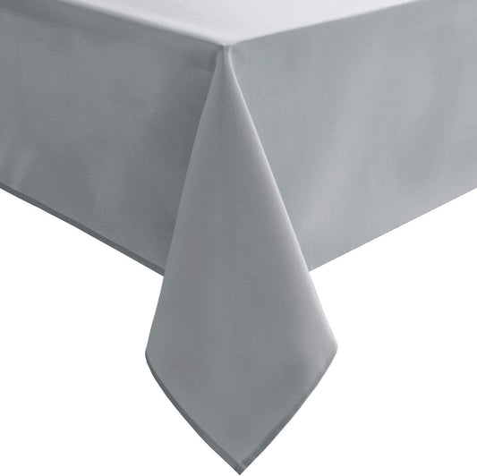 Hiasan Silver Grey Rectangle Tablecloth - Waterproof and Spillproof Washable Fabric Table Cloth for Dining Room Kitchen Party and Outdoor, 60 x 84 Inch